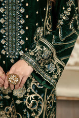 Forest Green - Stitched Embroidered Velvet 2PC