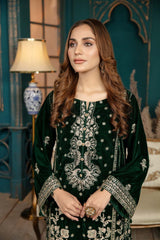 Pale Green - Stitched Embroidered Velvet 2PC
