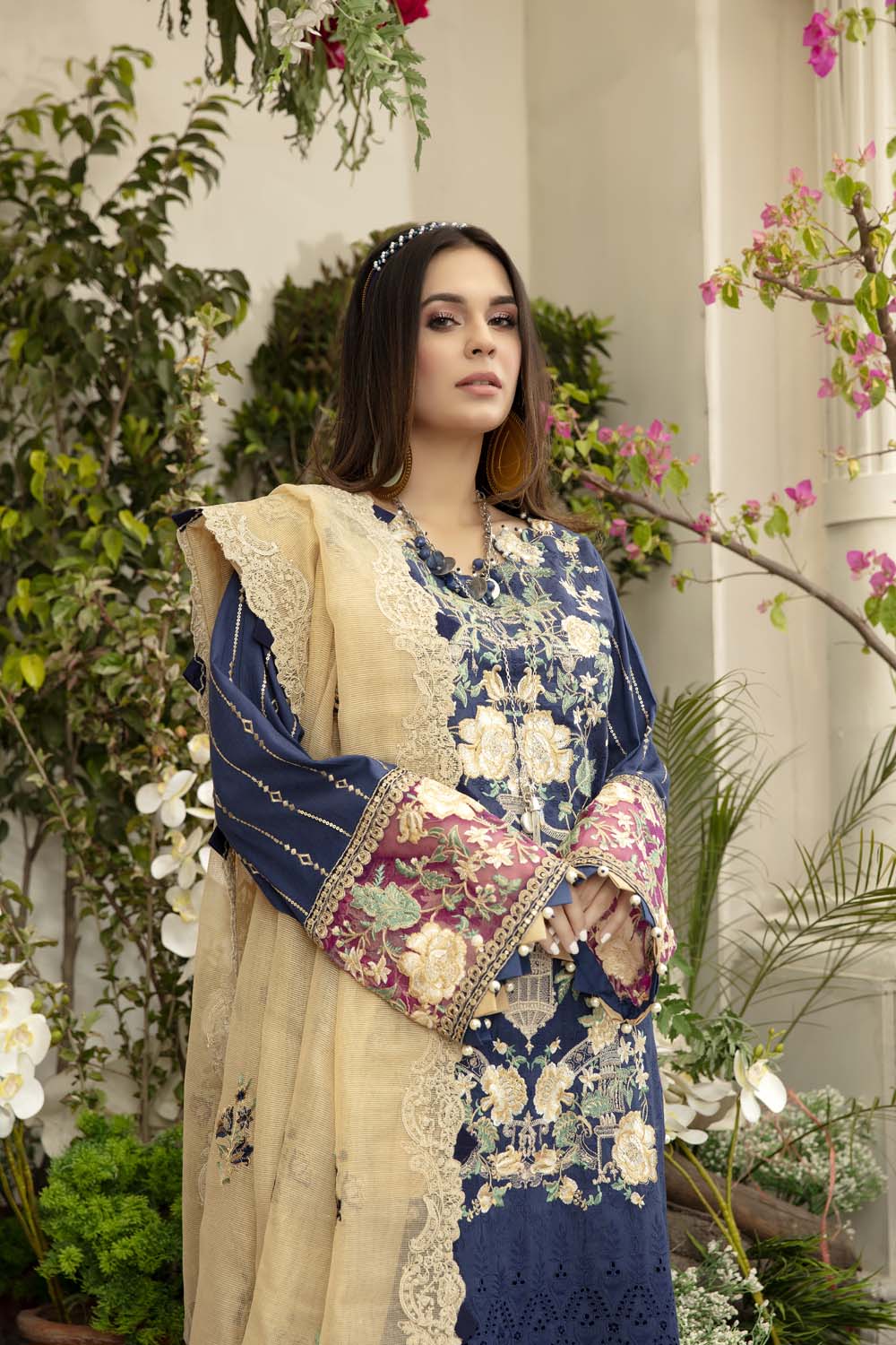 Purpureus - Schiffli Embroidered Lawn (3PC)