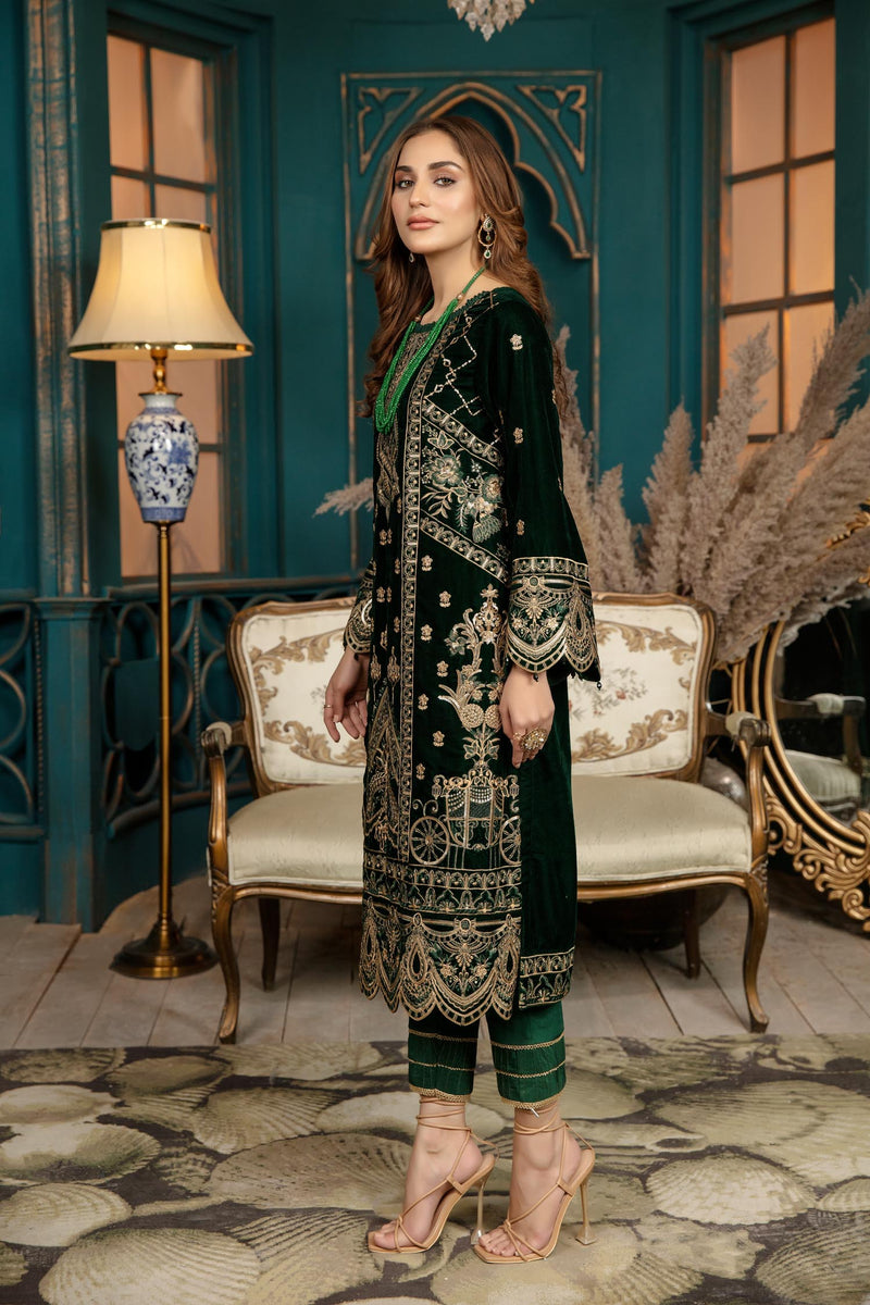 Swerly - Stitched Embroidered Velvet 2PC