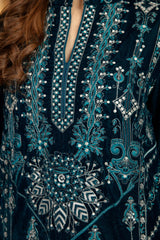 Piled - Stitched Embroidered Velvet 2PC