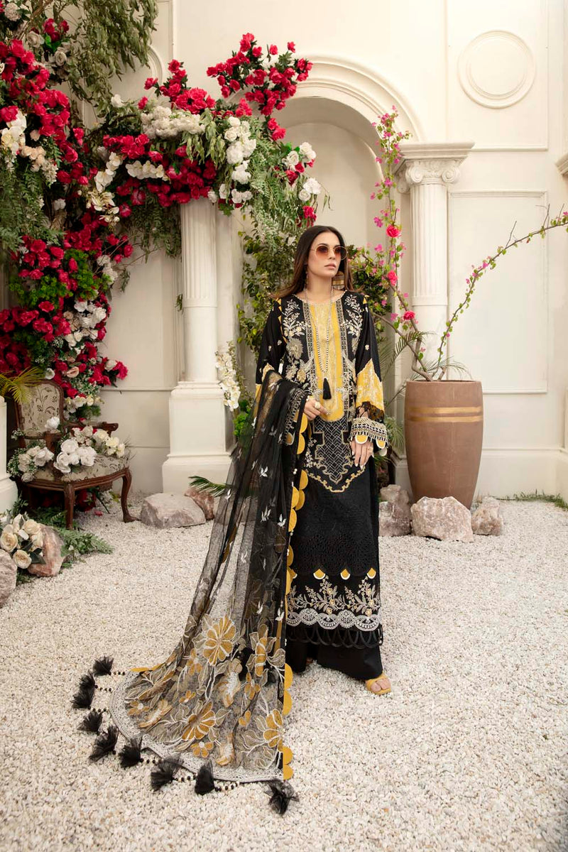 Black Bean - Schiffli Embroidered Lawn (3PC)
