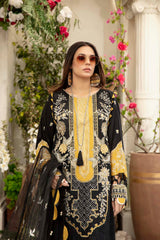 Black Bean - Schiffli Embroidered Lawn (3PC)