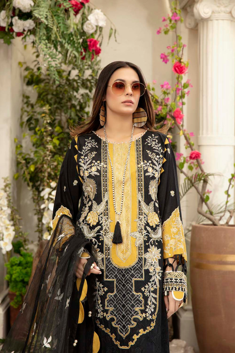 Black Bean - Schiffli Embroidered Lawn (3PC)