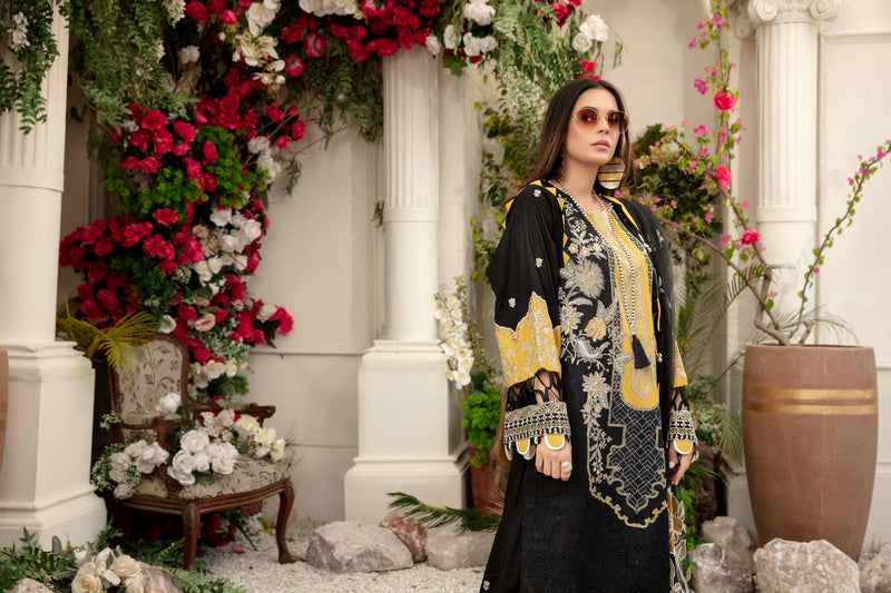 Black Bean - Schiffli Embroidered Lawn (3PC)