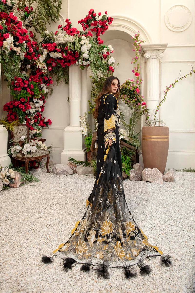 Black Bean - Schiffli Embroidered Lawn (3PC)