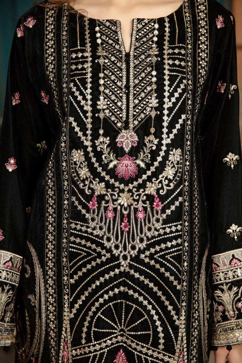 Piled - Stitched Embroidered Velvet 2PC