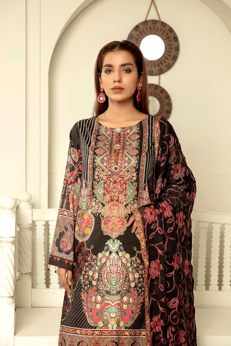 Setter - Digital Printed & Embroidered Lawn