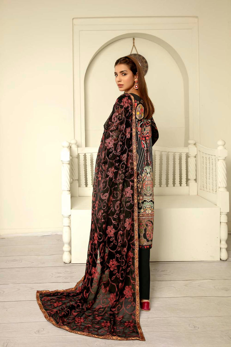 Setter - Digital Printed & Embroidered Lawn