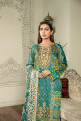 Gorgeous Green - Digital Printed & Embroidered Lawn 3PC