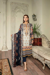Soft Amber - Digital Printed & Embroidered Lawn 3 piece