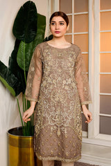 Almond Frost - Hand Embellished Embroidered Organza Shirt