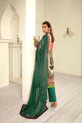 Malachite - Digital Printed & Embroidered Lawn