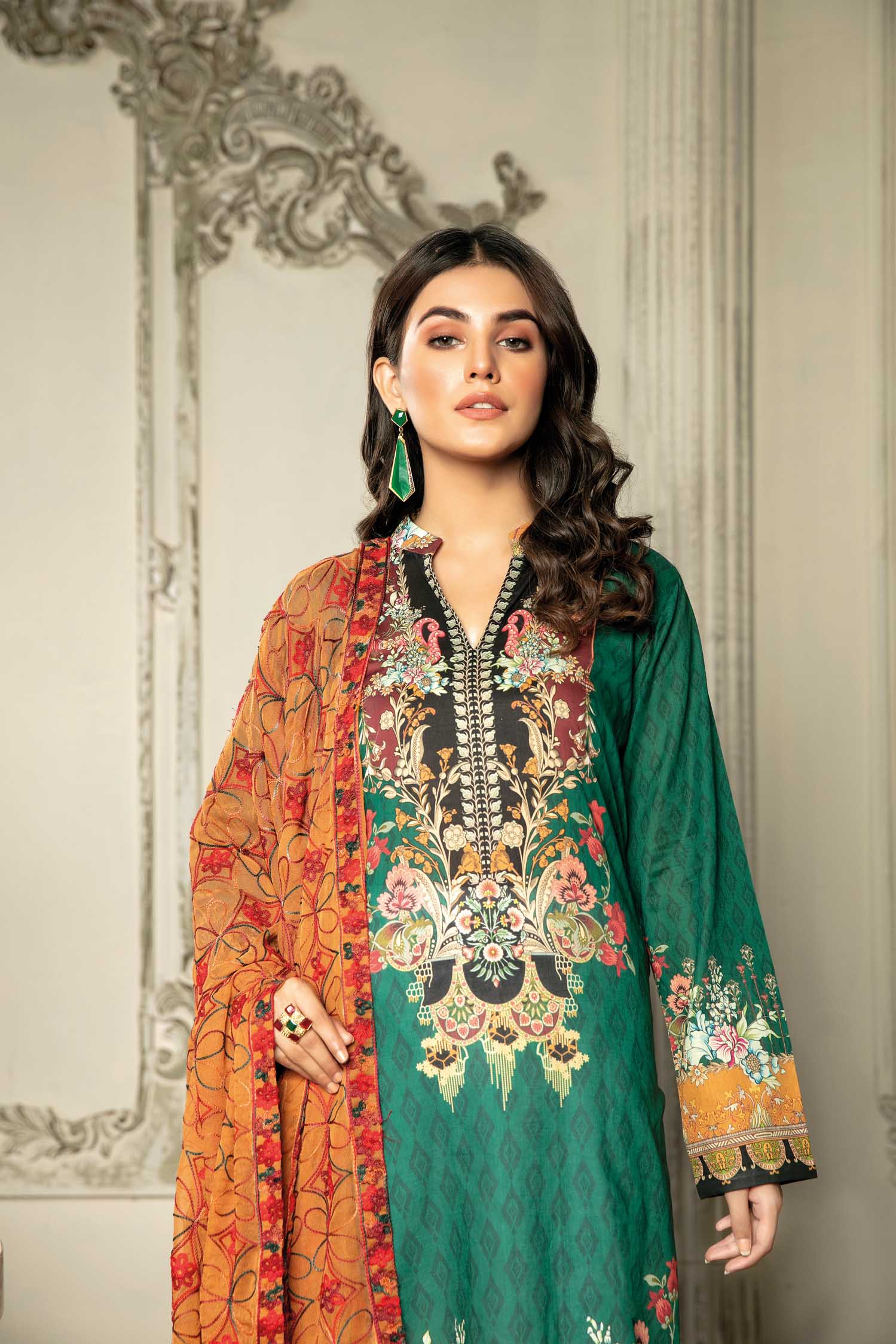 Field Glance  - Digital Printed & Embroidered Lawn 3PC