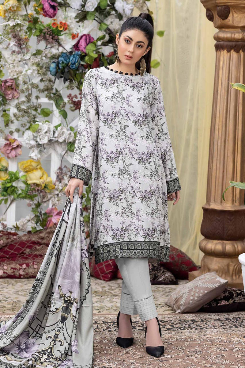 Almond - Stitched Digital Printed Linen 3PC