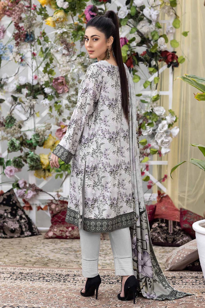 Almond - Stitched Digital Printed Linen 3PC