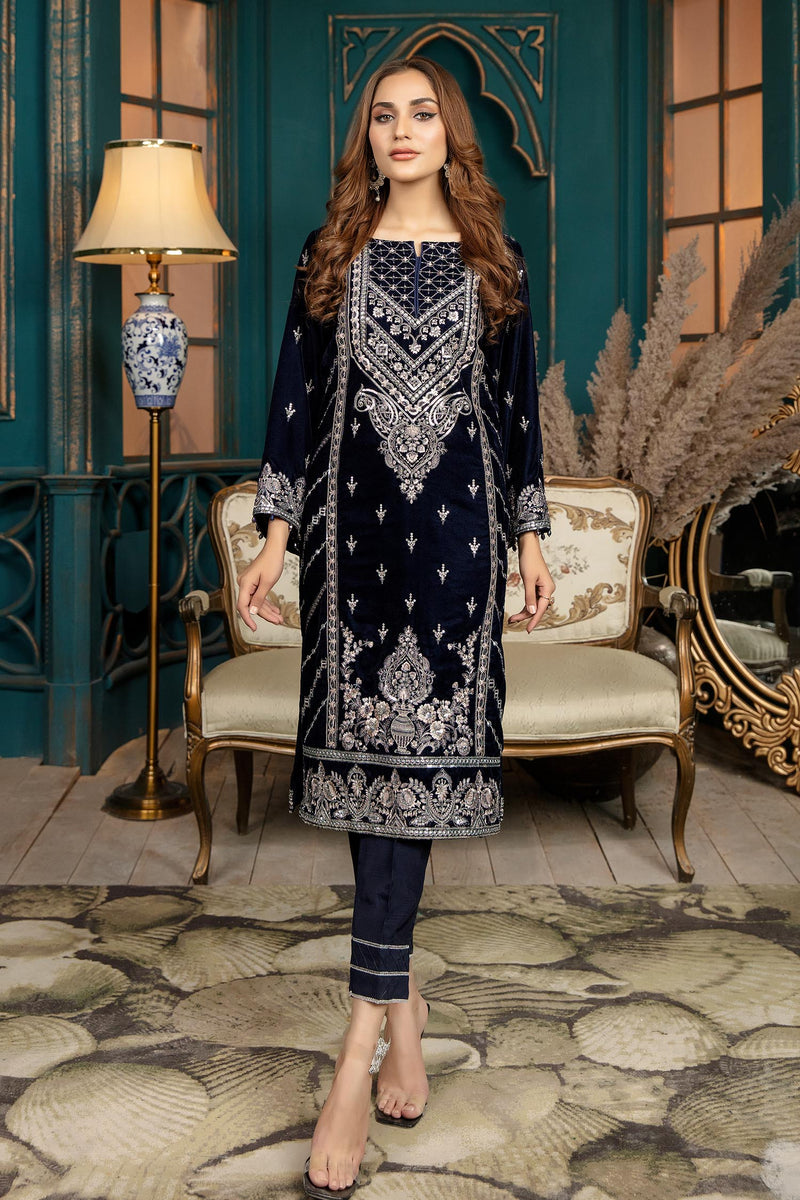 Veronica - Stitched Embroidered Velvet 2PC