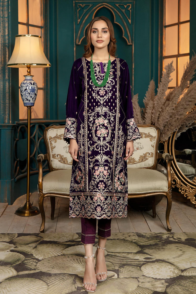 Glory Fall - Stitched Embroidered Velvet 2PC