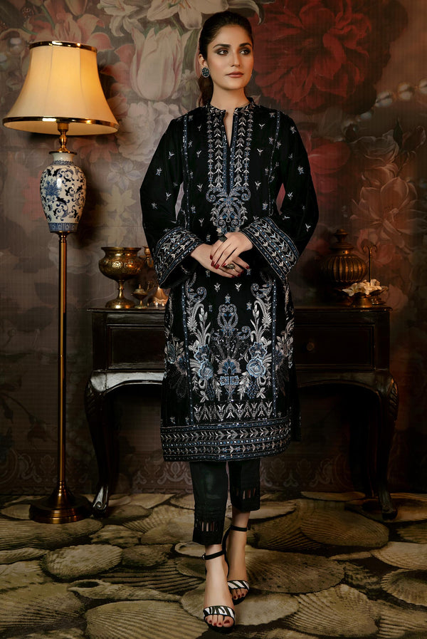 Ague - Embroidered Velvet 2PC Stitched