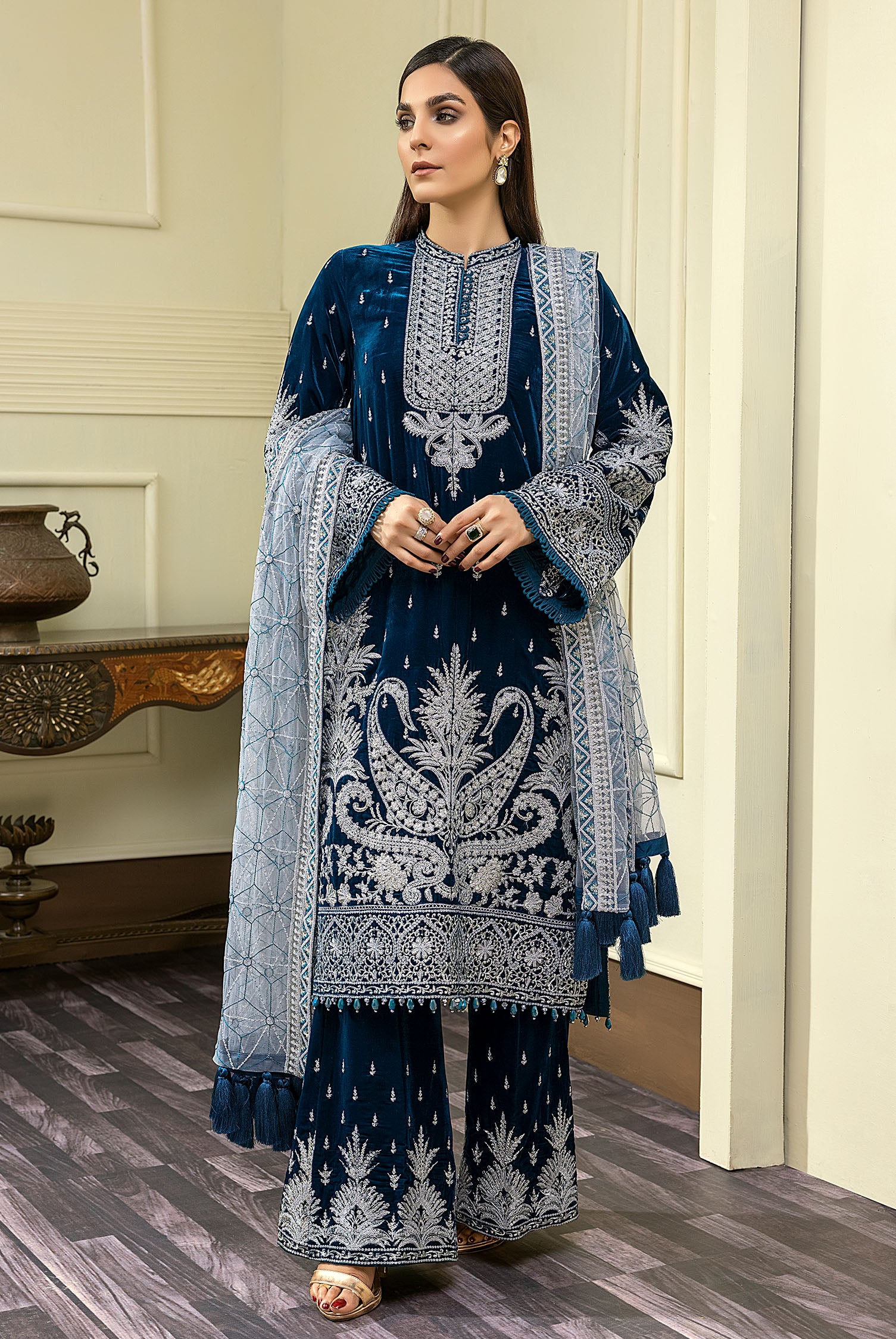 Cold Slib - Embroidered Velvet 3PC