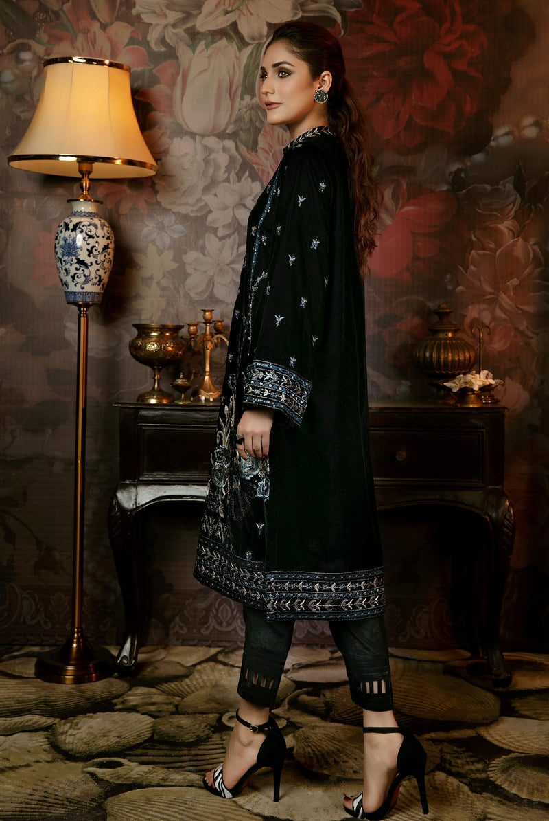 Ague - Embroidered Velvet 2PC Stitched