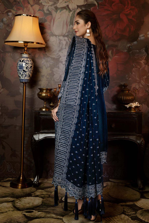 Aster Blaze - Embroidered Velvet 3PC Stitched