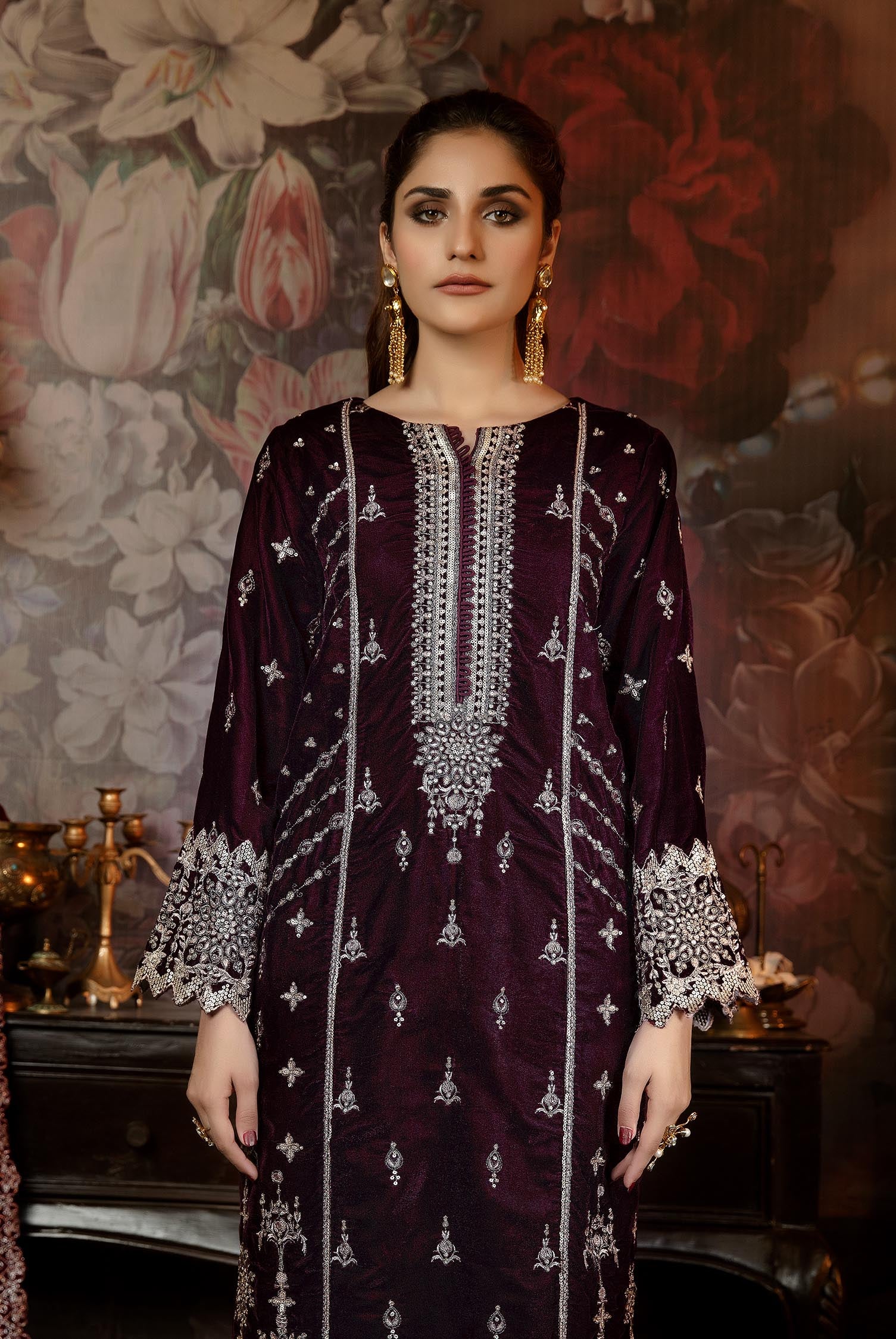 Xylia - Embroidered Velvet 2PC Stitched