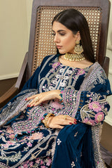 Flory Drop - Embroidered Velvet 3PC