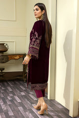 Scabiosa-B - Embroidered Velvet 3PC