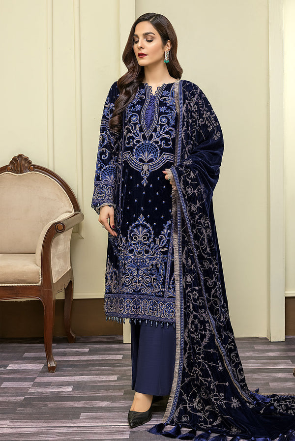 Berry Spray - Embroidered Velvet 3PC