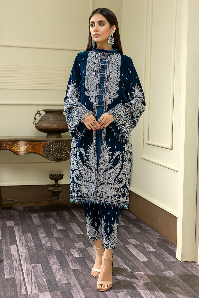 Cold Slib-B - Embroidered Velvet 3PC