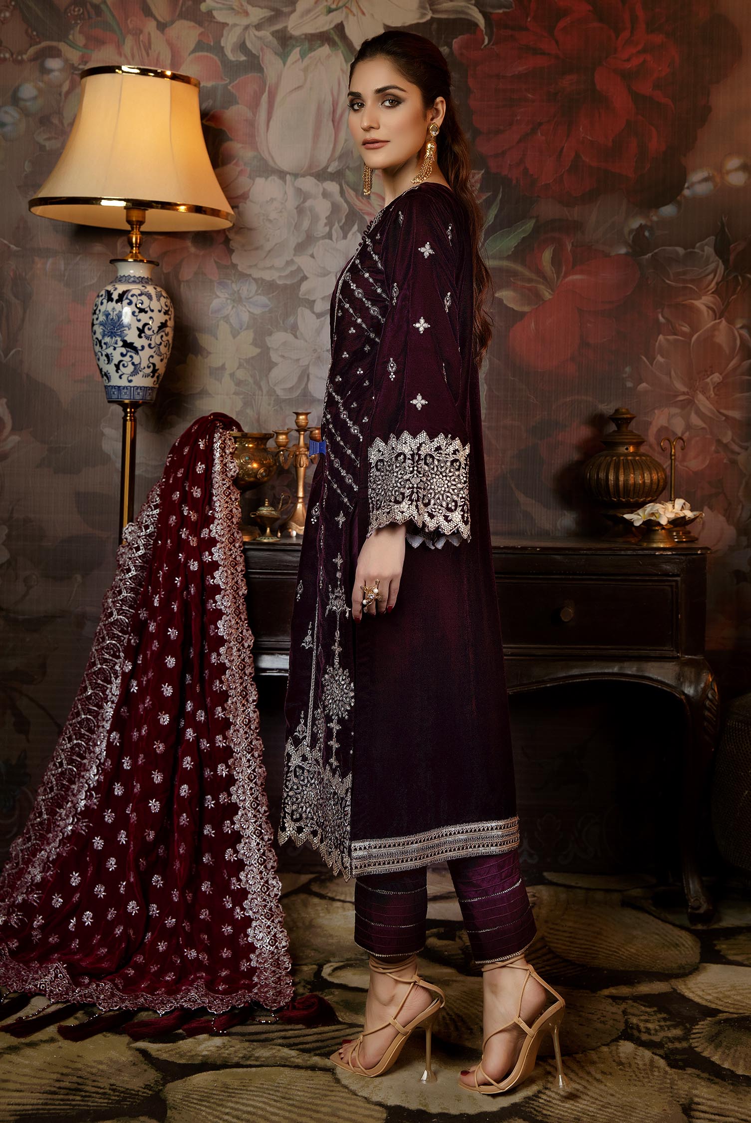 Xylia - Embroidered Velvet 2PC Stitched