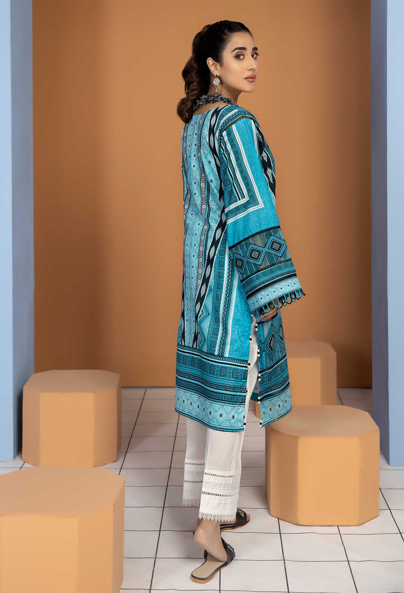 Aqua Blue - Unstitch Lawn Kurti