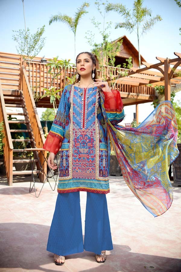Endura Emerald - Printed and Embroidered Lawn