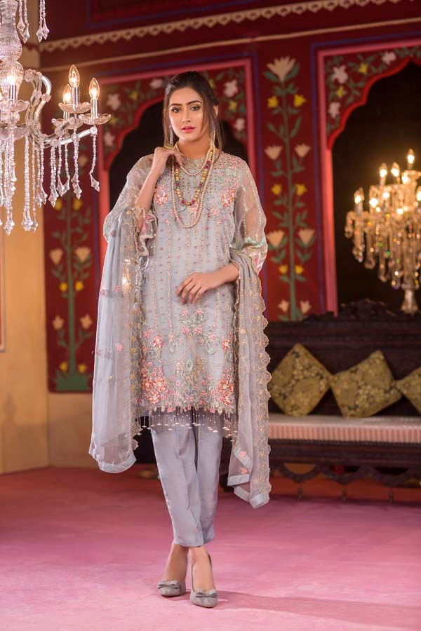 Ba-dastoor - Luxury Embroidered & Hand Embellished Organza