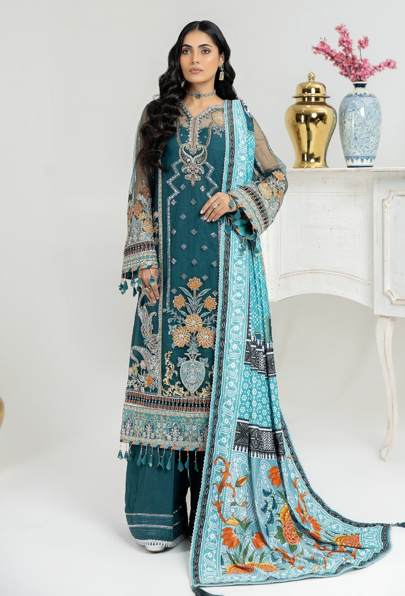 Trio Swills - Embroidered Unstitched