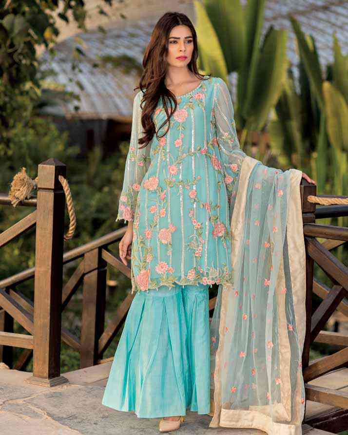 AQUA MARINE (Chantilly Chiffon – 3 Piece)